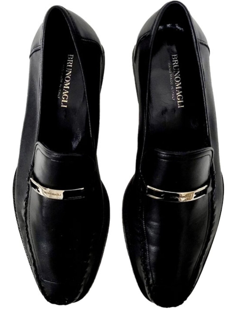 Bruno Magli Black Leather Loafers